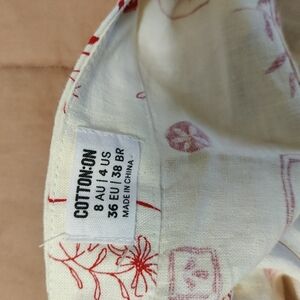 Cotton On White and Red Patterned Shirt